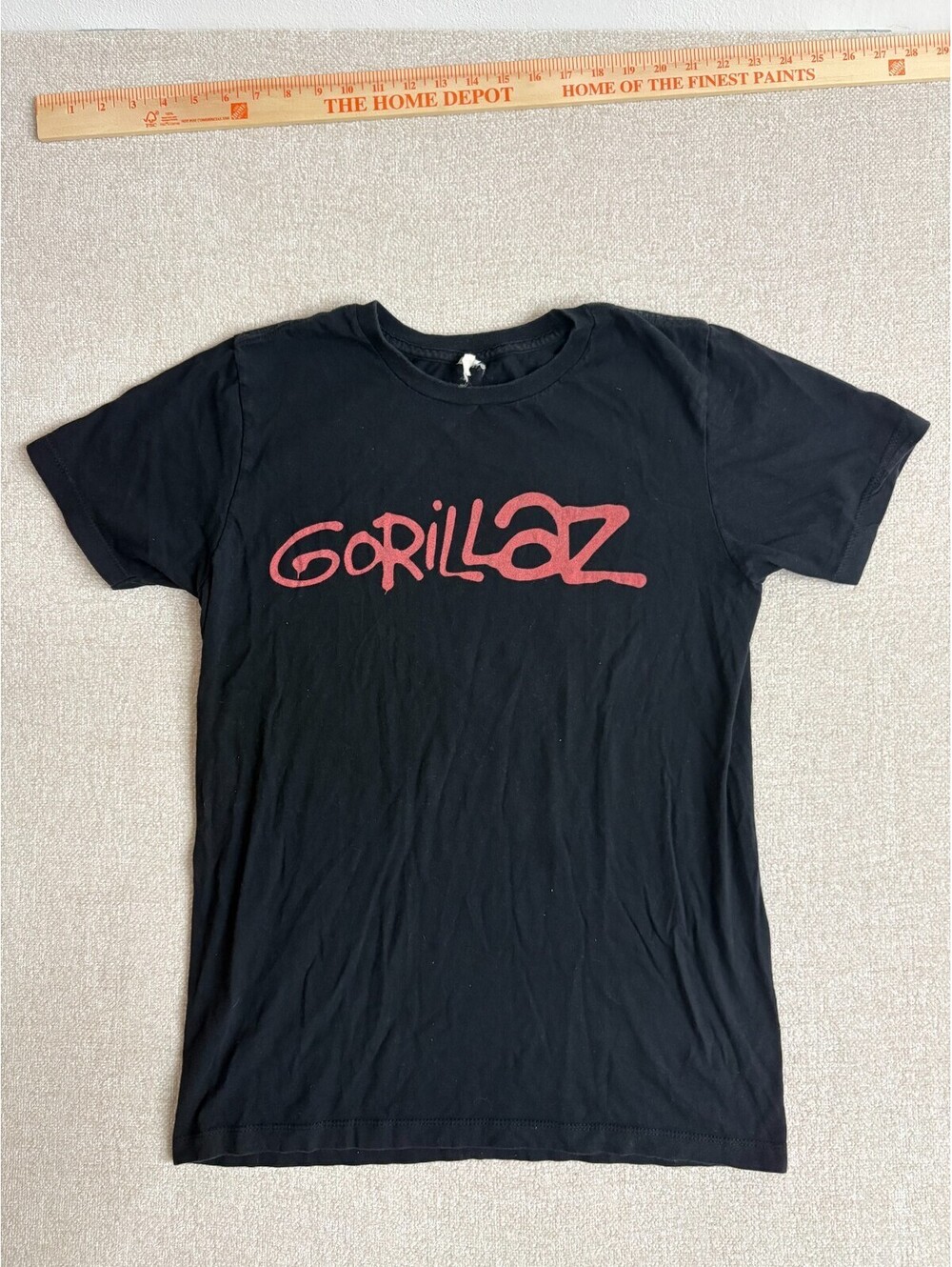 Gorillaz Band Graphic T-Shirt Mens Size M Black Red Script Logo Short Sleeve